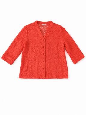 Vintage Kim Rodger’s Coral Lace Blouse
